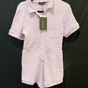 PrettyLittleThing Lavender Textured romper